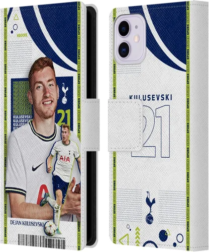 Vista 54 de Head Case Designs Officially Licensed Tottenham Hotspur F.C. Cristian Romero 2022/23 First Team Leather Wallet Case Compatible with Apple iPhone 11