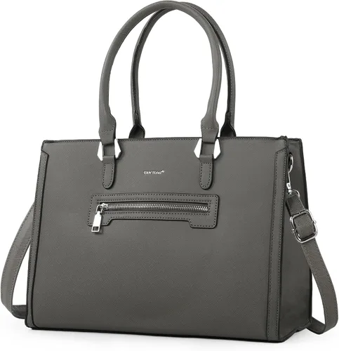 Vista 8 de TANTOMI Structured Satchel Purses for Women, Medium Vegan Leather Top Handle Handbag with Pockets, Classy Work Bag for Ladies