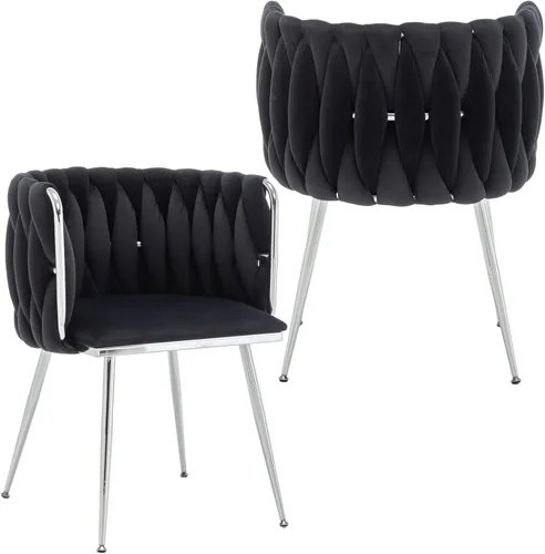 Vista 15 de Juego de 2 Sillas de Comedor de Terciopelo, Sillas Tapizadas para Comedor con Patas de Metal, Sillas de Comedor Modernas 2, Sillas Modernas de Beige