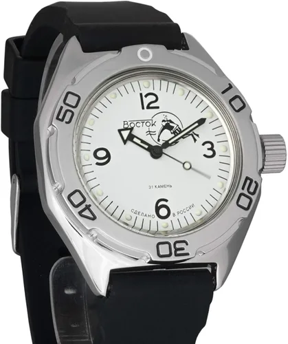 Vista 2 de Vostok Anfibio automático para hombre de cuerda automática Diver Amphibia 710 710919 caso reloj de pulsera