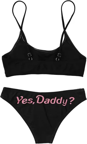 Vista 2 de Traje de baño de 2 piezas para mujer, con estampado Come Here Yes Dad