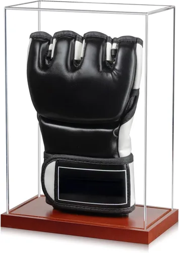 Vista 8 de MMA - Vitrina de guantes - Sin montaje - Escaparate de acrílico transparente con base de madera, caja de recuerdos y coleccionables con protección