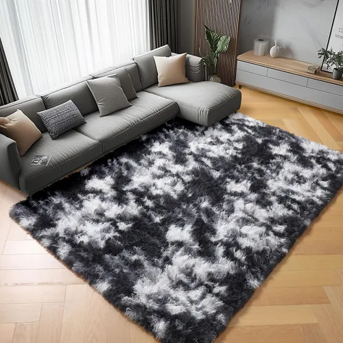 Vista 95 de ONASAR - Alfombra de pasillo negra de 2 x 6 pies, esponjosa, lavable, ultrasuave, afelpada, peluda, tapete para bebés, dormitorio de niños, armario