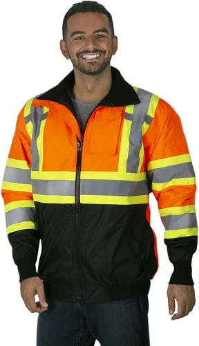 Vista 5 de JORESTECH Chaqueta de seguridad reflectante ANSI/ISEA 107-2015 y CSA Z96 compatible con la chaqueta de trabajo Naranja