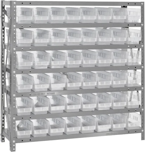 Vista 61 de Quantum QSBU-245BK Heavy Duty Shelving Unit with (7) Shelves and (24) QUS245 Black Bins for Garage Warehouse Storage Distribution 400 lb Load