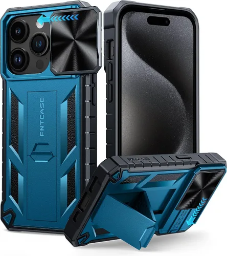 Vista 10 de FNTCASE for iPhone 11-Pro Phone Case: Military Grade Drop Proof Mobile Cover with Kickstand & Slide Rugged Shockproof Bumper Heavy Duty Protector