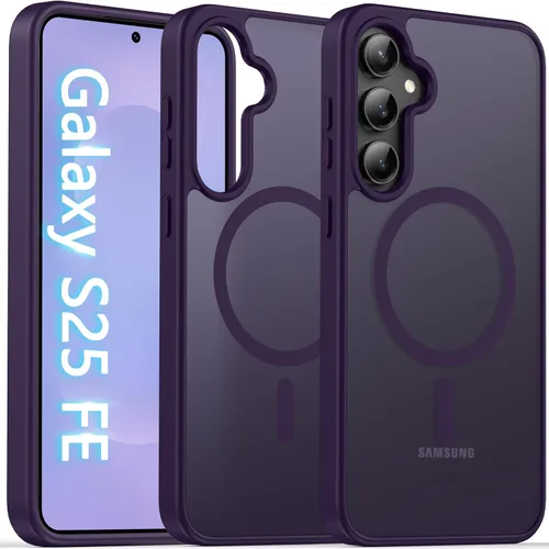Vista 49 de Oterkin Funda magnética para Samsung Galaxy A17 mate, funda de teléfono A17 compatible con MagSafe esmerilada, translúcida, a prueba de golpes Negro