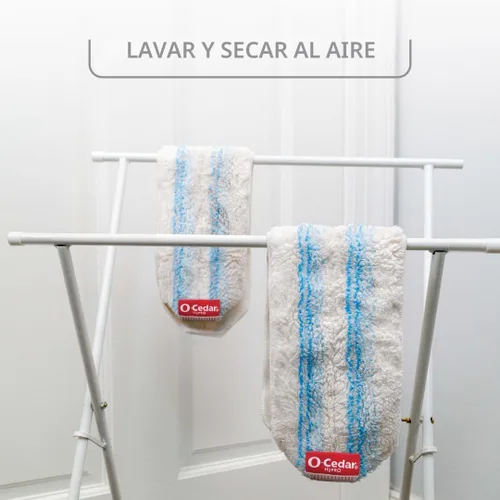 Vista 8 de O-Cedar Almohadillas de trapeador originales H2prO (paquete de 2) Lavable a máquina Recambios reutilizables Repuestos de cabezal de fregona