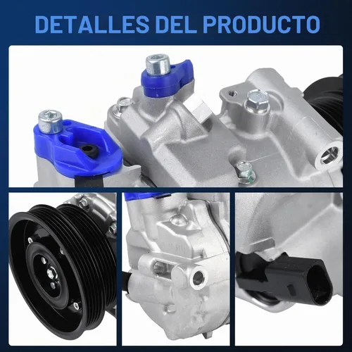 Vista 6 de Autoround Compresor de Aire Acondicionado con Embrague Compatible con [1.9L 2.0L 2.5L 3.2L] VW Jetta 2005-2014, Beetle 2006-2017, Passat 2012-2014