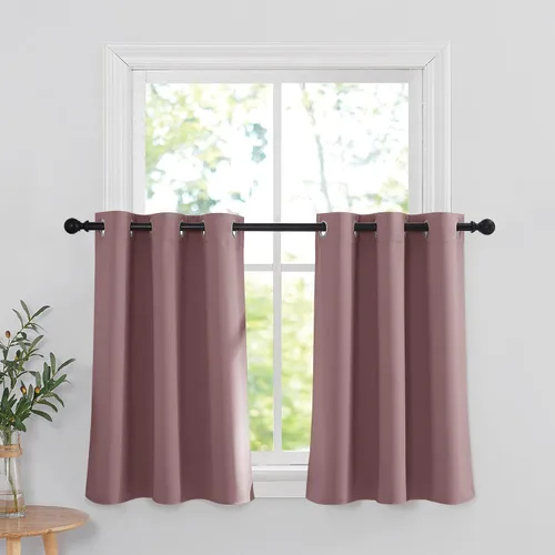 Vista 110 de RYB HOME - Cortinas para armario de 36 pulgadas, cortinas para oscurecer la habitación con ojales resistentes a la oxidación, cortinas de Aqua