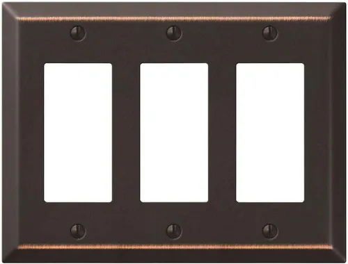 Vista 6 de Amerelle 163DDB Placa de pared Century, 1 dúplex, acero, bronce envejecido, paquete de 1