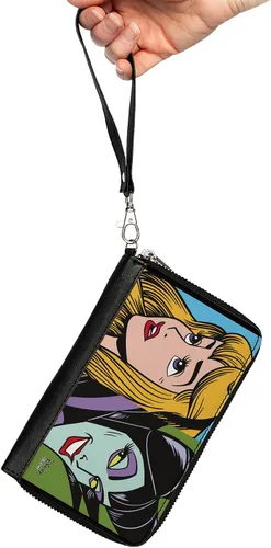 Vista 2 de Buckle-Down Cartera rectangular con cremallera de poliuretano para mujer, belleza dormida, 7.5 x 4.5 pulgadas, La bella durmiente, Buckle-down Pu
