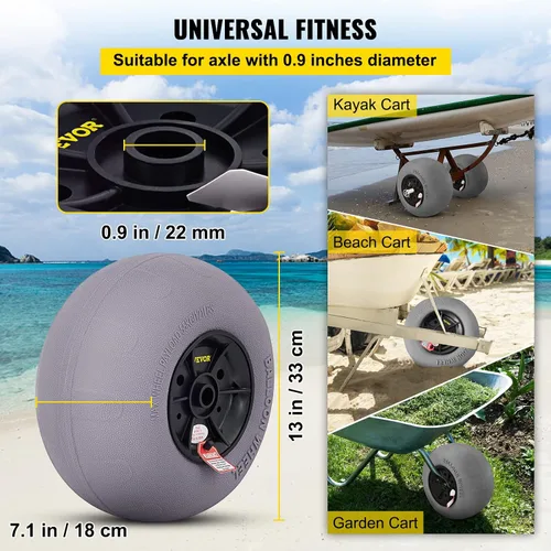 Vista 3 de VEVOR Beach Balloon Wheels