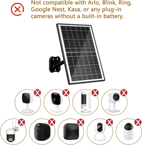 Vista 4 de Zivif 13W Solar Panel for Security Camera, Solar Charger with USB-C/USB & 5.5x2.1mm DC Cbale, Compatible with 5V Battery Powered Camera, 360°