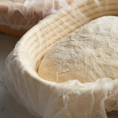 Vista 4 de 100 piezas desechables para cesta de pan, cubiertas de cesta Banneton antiadherentes, herramientas para hornear pan de masa madre, suministros