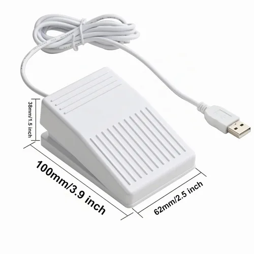 Vista 3 de iKKEGOL Pedal de pie USB mejorado con interruptor óptico, completamente silencioso, sin tacto, sonido de pulsación rápida, programable, para PC
