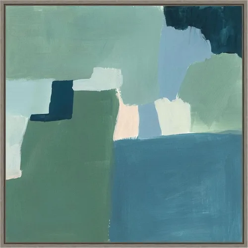 Vista 18 de Amanti Art Lienzo enmarcado para pared, 16 x 16 pulgadas, verde azulado y salvia I de Victoria Barnes, lienzo enmarcado para pared, obras de arte