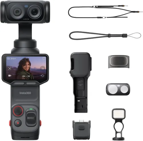 Vista 15 de Insta360 Luna Ultra Creator Bundle - Cámara de vlogging de 8K con lentes Leica duales, zoom de 12 ×, sensor de 1 pulgada, pantalla táctil negro
