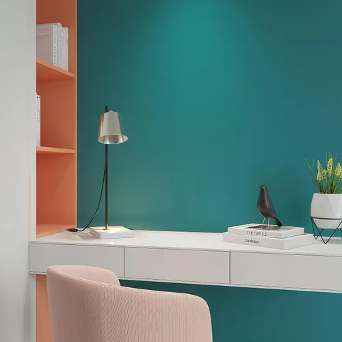 Vista 8 de Livelynine Papel tapiz de color verde azulado para despegar y pegar, papel de contacto verde azulado para armarios, escritorio, papel tapiz
