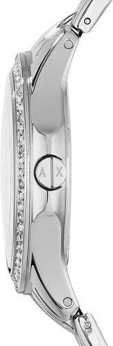 Vista 2 de AX ARMANI EXCHANGE Reloj de acero inoxidable plateado de tres manecillas para mujer (Modelo AX5215), plateado Glitz