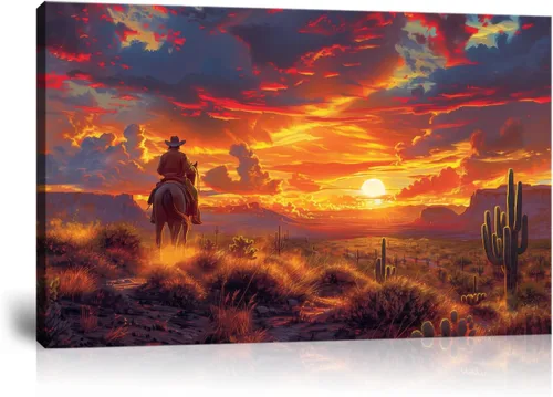 Vista 38 de Arte de pared de vaquero occidental Imágenes de mujeres vaquero Impresiones Póster de lienzo del suroeste Arte de decoración de pared occidental