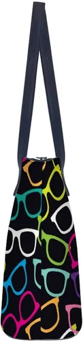 Vista 3 de FunnyStar Gafas Pop-Art patrón de moda para mujer, bolsos de hombro de cuero, Blanco-estilo28, Mochilas de viaje