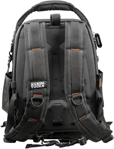 Vista 12 de Klein Tools 55485 Mochila para herramientas, 48 bolsillos, negro/naranja/gris