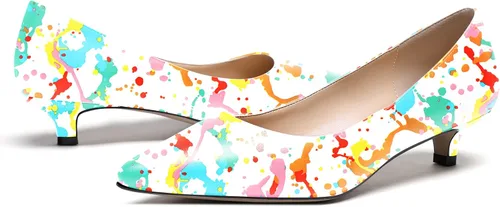 Vista 6 de WAYDERNS Zapatos de tacón bajo mate para mujer, con puntera puntiaguda, 1.5 pulgadas