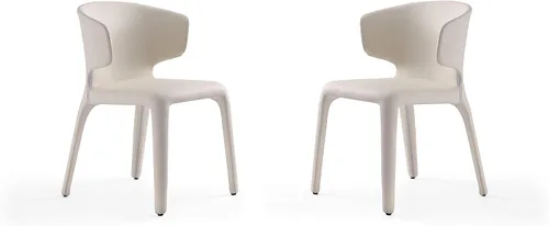 Vista 11 de Manhattan Comfort Conrad - Sillas de comedor modernas de mediados de siglo, muebles de cocina tapizados de tweed con respaldo contorneado, acolchado