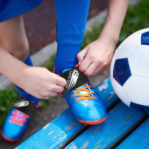 Vista 3 de Patelai 4 piezas de cubierta de cordón para tacos de fútbol, banda de zapato de fútbol, cubierta de zapato de fútbol, bandas de taco de fútbol