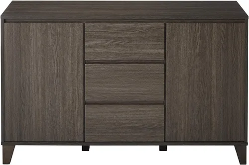 Vista 3 de Kings Brand Furniture – Mesa consola de gabinete de servidor de buffet de madera, gris roble