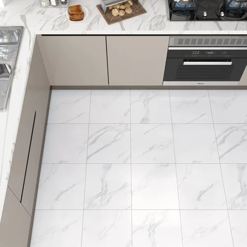 Vista 7 de Azulejos autoadhesivos de mármol blanco para despegar y pegar, azulejos de suelo de cocina impermeables para despegar y pegar, azulejos de mármol