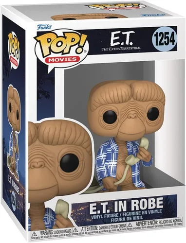 Vista 2 de POP E.T. The Extra-Terrestrial - E.T. in Flannel Robe Funko Figura de vinilo (paquete con funda protectora de caja compatible), multicolor, 3.75