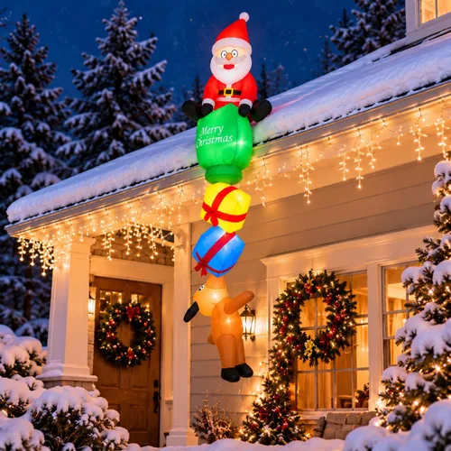 Vista 13 de Inflables navideños para decoración al aire libre, globo de nieve 2-Multi
