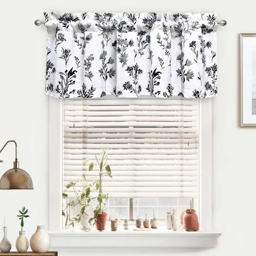 Vista 6 de DriftAway Sylvia - Cortina opaca con aislamiento térmico y estampado de acuarela, con estampado de hierbas botánicas florales, bolsillo para barra