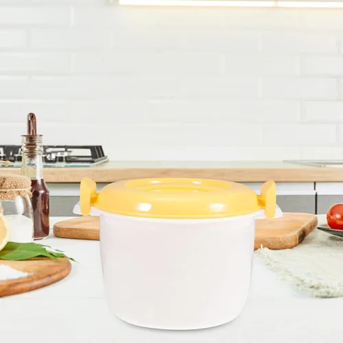 Vista 2 de Contenedor de comida para microondas Microondas Arrocera Contenedor de alimentos: 1L Cocina de pasta Horno Olla de arroz Vaporizador Microondas