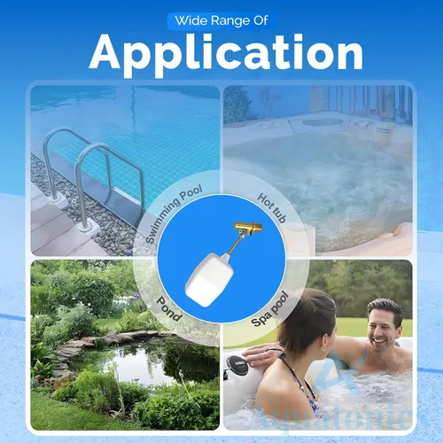 Vista 6 de Válvula de flotador de agua de 3/8" – Controlador de nivel de agua resistente de 125 PSI – Válvula de flotador de tuerca alada fácil de ajustar