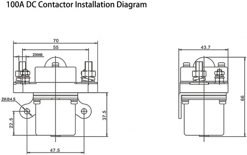 Vista 5 de Contactor ATO 12 voltios CC, 100 A solo polo
