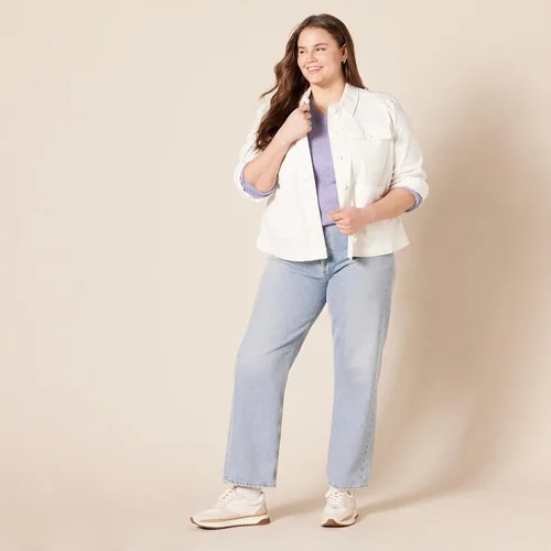 Vista 4 de Tienda Essentials Suéter de cuello redondo de manga larga suave al tacto para mujer