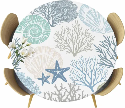 Vista 12 de Mantel Ajustado de Hongos para Mesa Redonda, Cubierta de Mesa de Cocina Botánica Pastoral Floral con Borde Elástico Tela Impermeable, Cubiertas Negro
