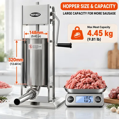 Vista 7 de Embutidor manual de salchichas 11LBS/5L Máquina de salchichas
