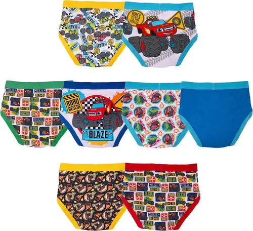 Vista 4 de Ropa interior con licencia para niños Mickey Mouse Blaze Cars Paw Patrol Marvel Toy Story paquete de 8 calzoncillos de tamaño para bebésniños