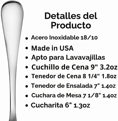 Vista 5 de Liberty Tabletop Annapolis - Juego de cubiertos de 20 piezas para 4 acero inoxidable 18/10 Fabricado en EE. UU