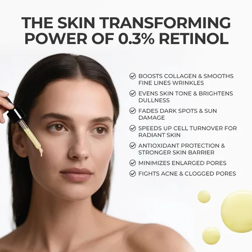 Vista 2 de Suero de retinol para cara, suero antienvejecimiento, colágeno retinoide con vitamina E rejuvenecimiento facial de líneas finas rápidas, iluminador