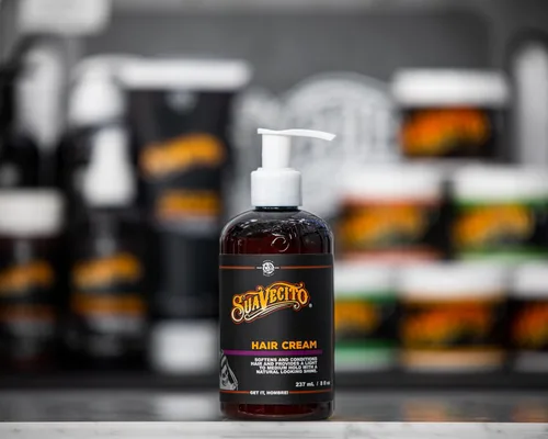 Vista 5 de Suavecito Botella de bomba de crema para el cabello, brillo medio durante todo el día