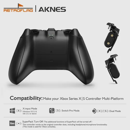 Vista 2 de AKNES RetroFlag Superpack Xbox Series XS Controller Strike Pack Paddle, 1000mAh Rechargeable Battery, Programmable Back Buttons, MappingSix-Axis