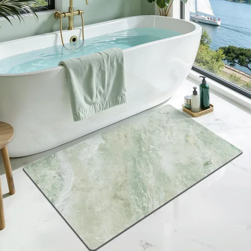 Vista 26 de LUMI Tapetes de baño ultra delgados, superabsorbentes, de secado rápido, antideslizantes, para debajo de la puerta, bañera, lavabo y ducha, 17 x 30