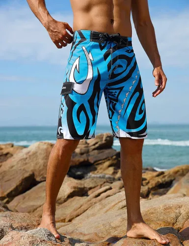 Vista 2 de unitop Bañador para hombre, ropa de playa, secado rápido, estampado hawaiano