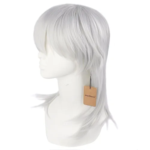 Vista 3 de MapofBeauty - Peluca para cosplay, plateado (Silver#1)