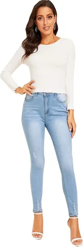 Vista 5 de SweatyRocks Camiseta de manga larga básica de punto casual para mujer